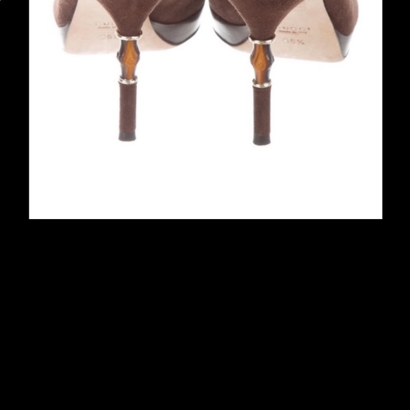 Gucci brown coco stiletto with slight wedge has gorgeous bamboo heel 5.5 - Picture 7 of 7